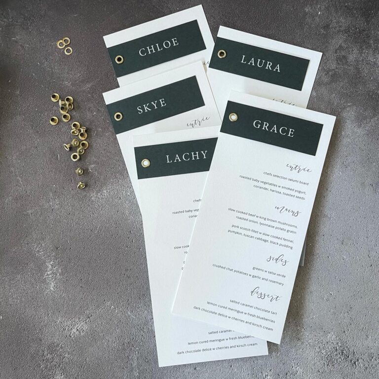 menu weddings