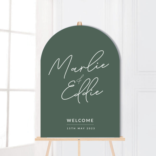 arch wedding welcome sign