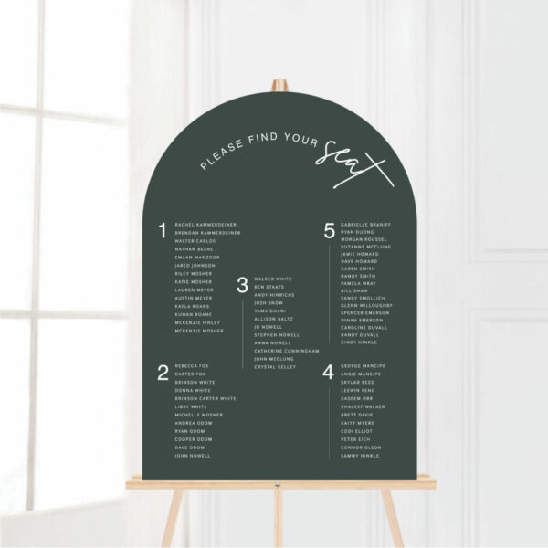 arch wedding seating chart