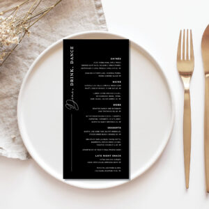 elegant wedding menu