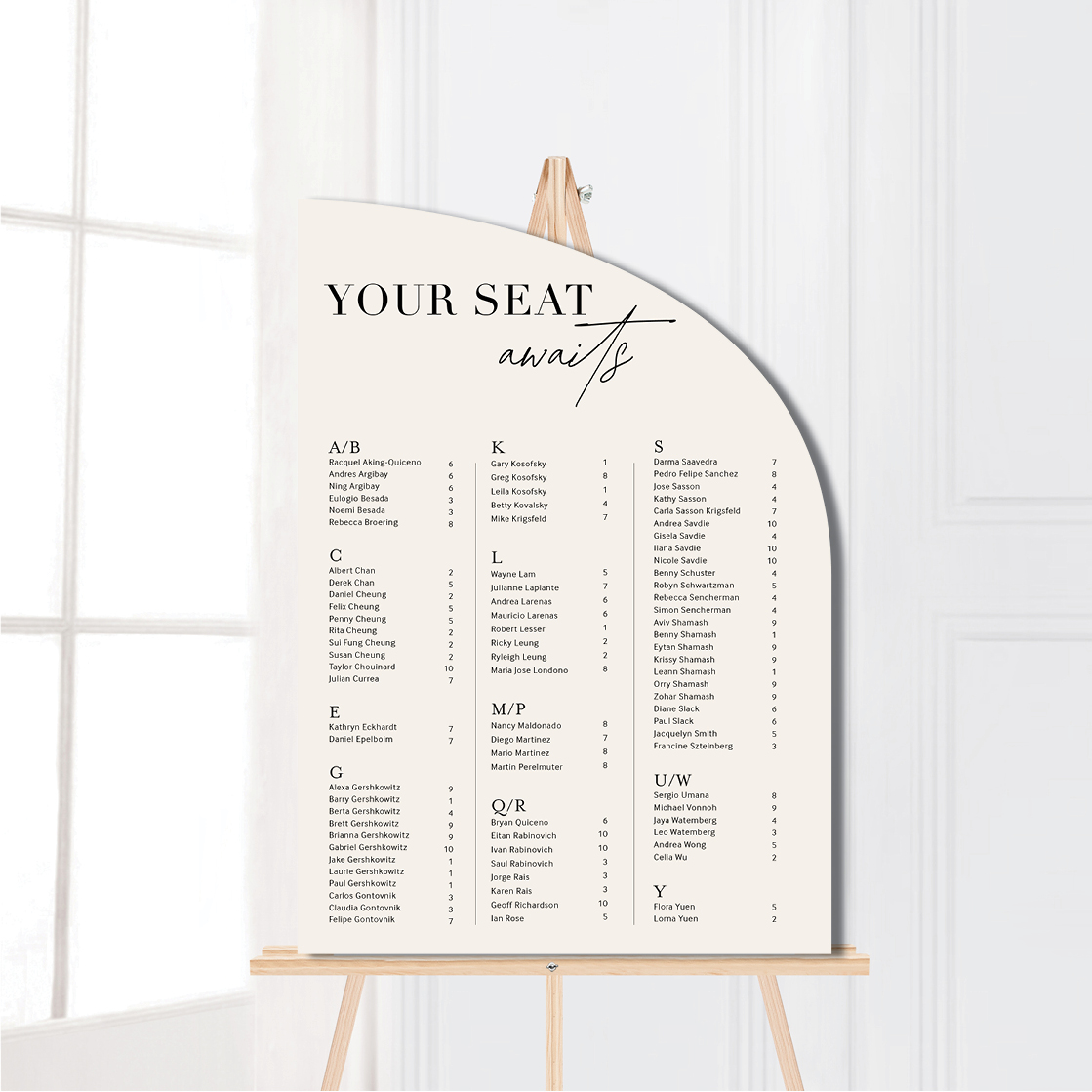 arch seating chart