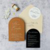 stacked wedding invitations