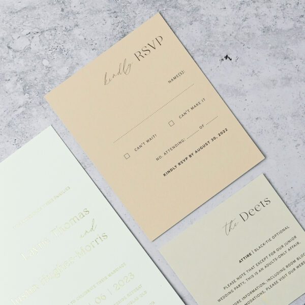 gold foil wedding invitations