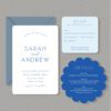 santorini blue wedding invitations