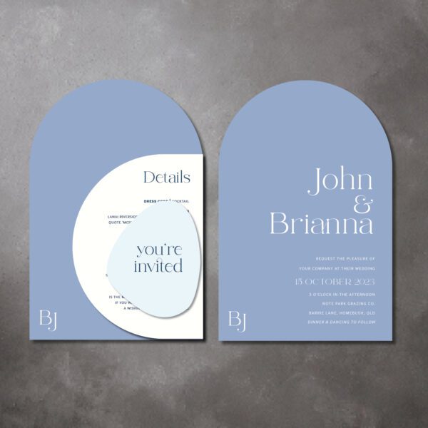sky blue wedding invitations