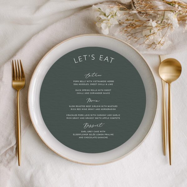 circle menu card