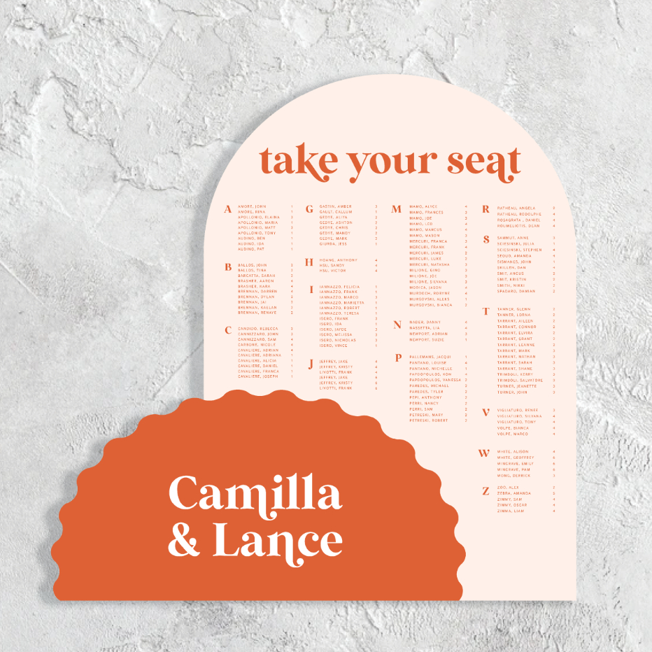 two piece seating chart