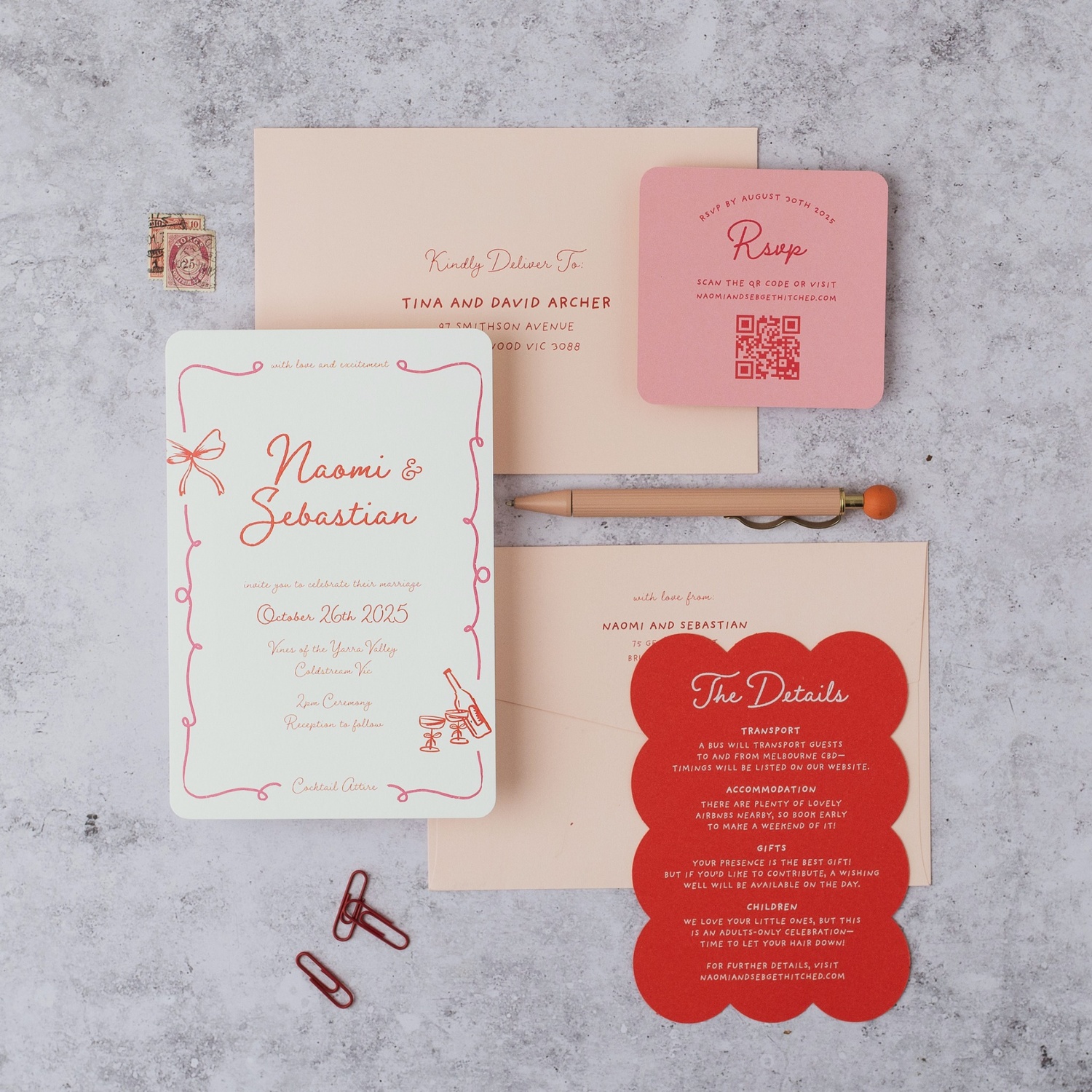 illustrated wedding invitations