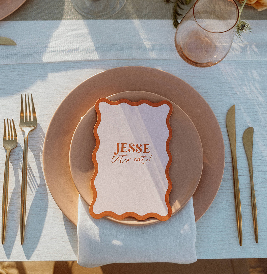 wavy wedding menu