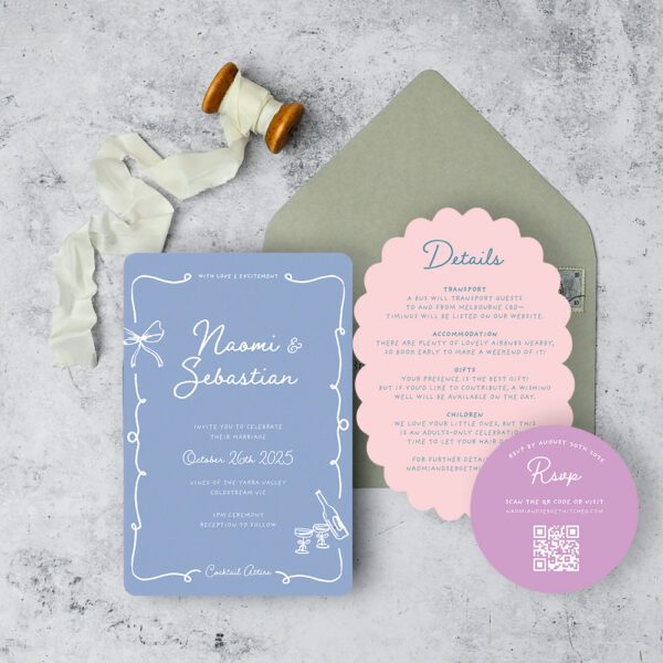illustrated wedding invitations