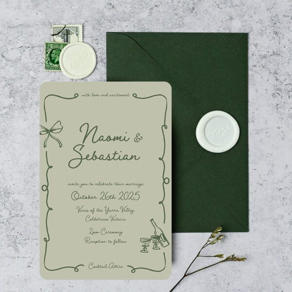 illustrated wedding invitations