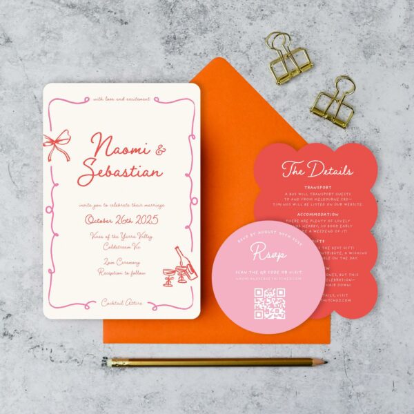 illustrated wedding invitations