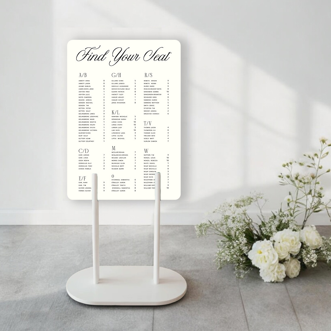 wedding seating chart